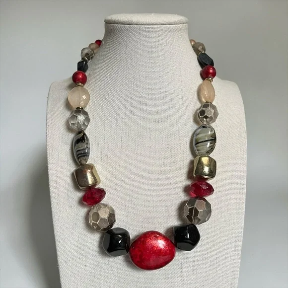 🍭5 for $20🍭 Chunky Multi Color Acrylic Glass Beaded Necklace CC - Picture 1 of 3